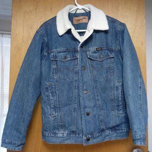 WRANGLER DENIM JACKET/COAT SHERPA LINED MENS SMALL